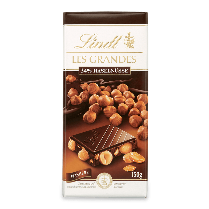 Lindt Les Grandes 34% Haselnuss Feinherb Tafel 150g