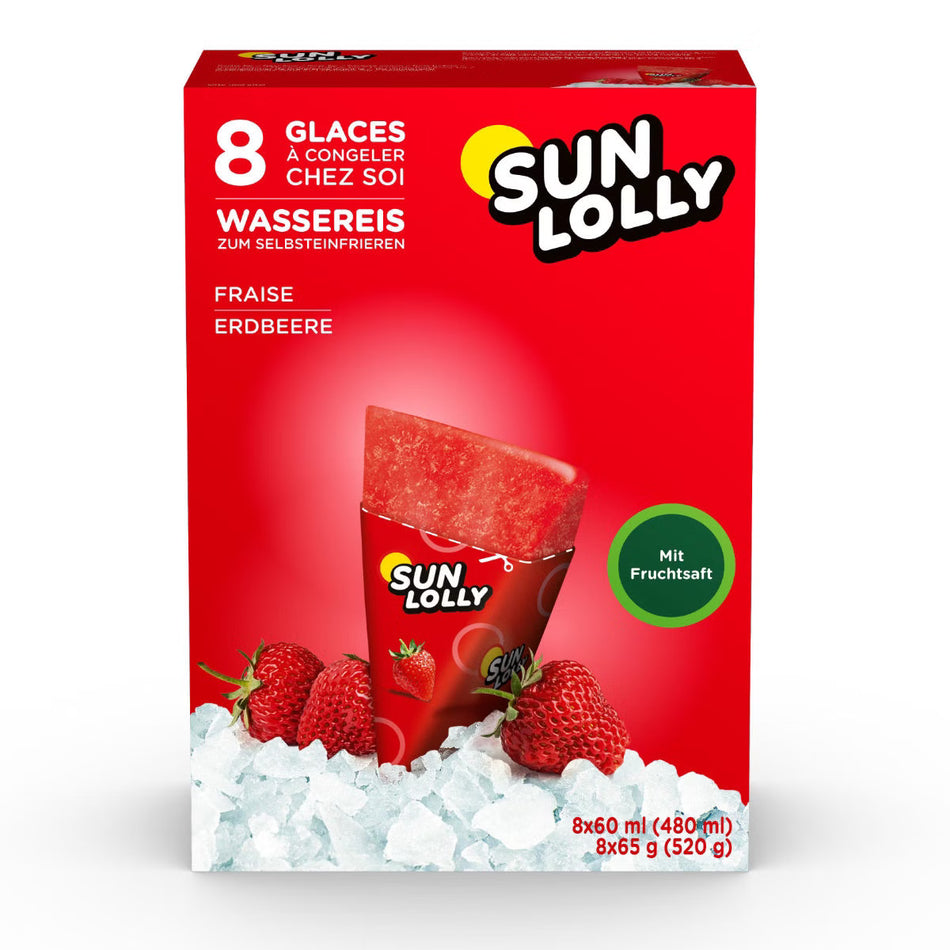 Sun Lolly Wassereis Erdbeere 480ml