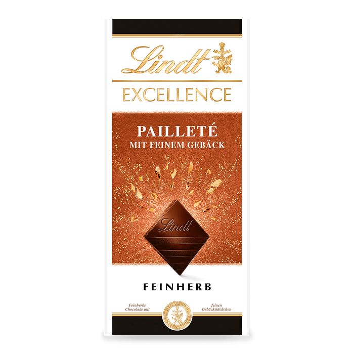 Lindt Excellence Pailleté mit feinem Gebäck Tafel 100g