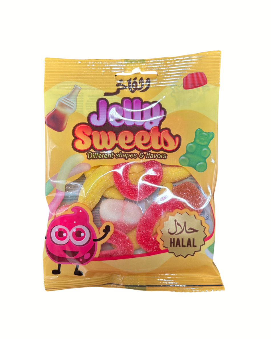 Jelly Sweets - Saurer Fruchtgummi Mix gelb 80g