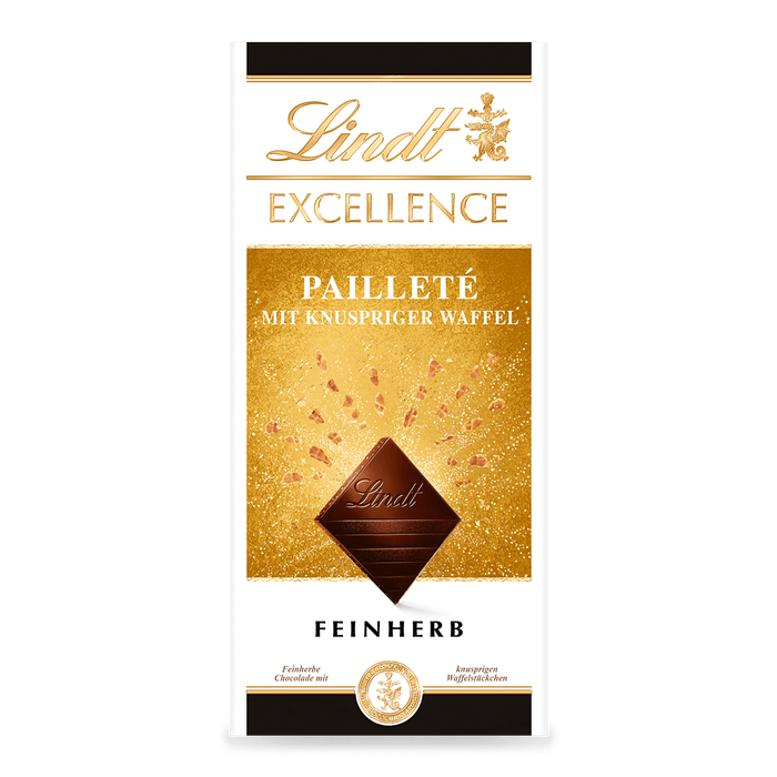 Lindt Excellence Pailleté mit knuspriger Waffel Tafel 100g