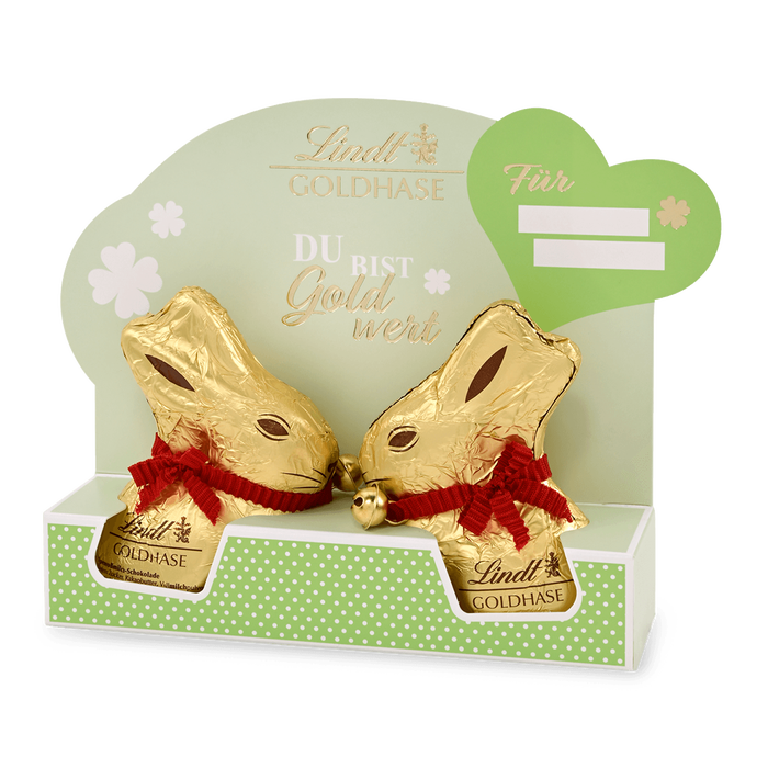 Lindt Du bist Goldwert Goldhase Paar 100g