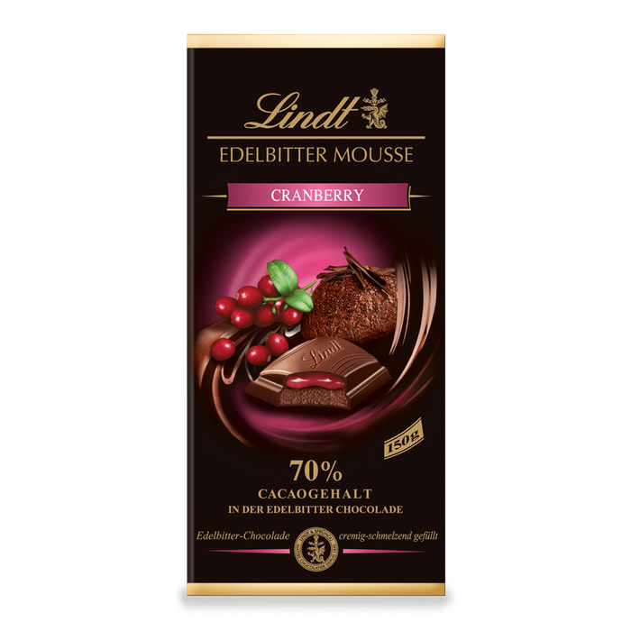 Lindt Edelbitter Mousse Cranberry Tafel 150g