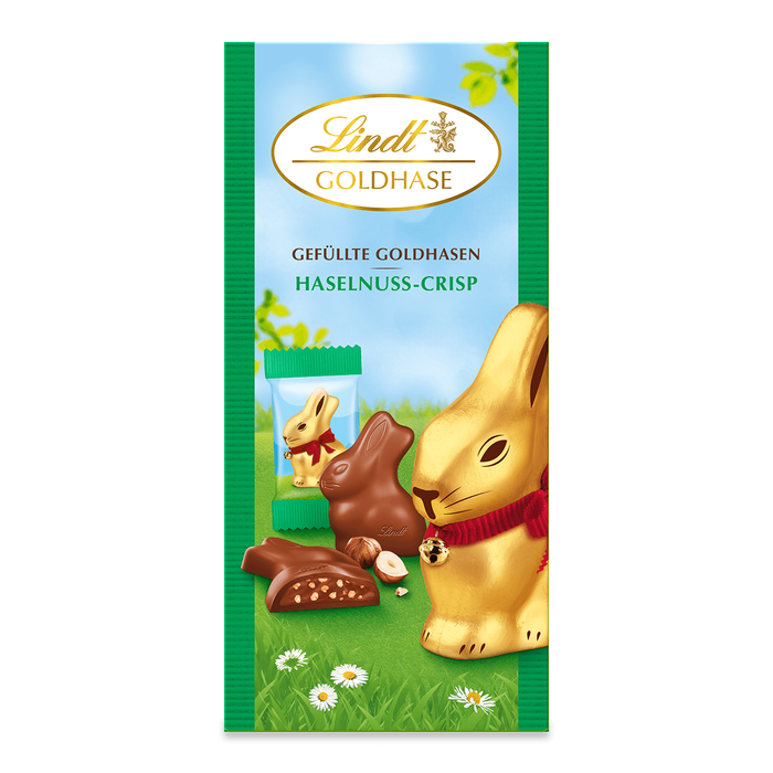 Lindt Gefüllte Goldhasen Nuss-Crisp 80g