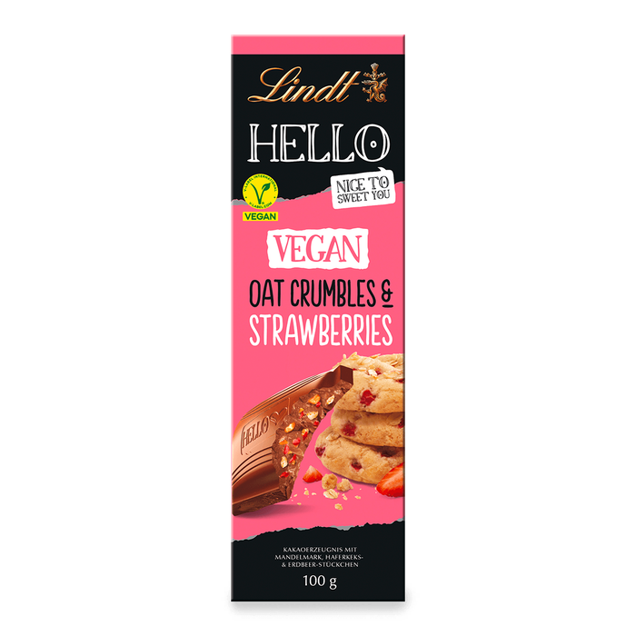 Lindt Hello Vegan Oat Crumbles & Strawberries Tafel 100g