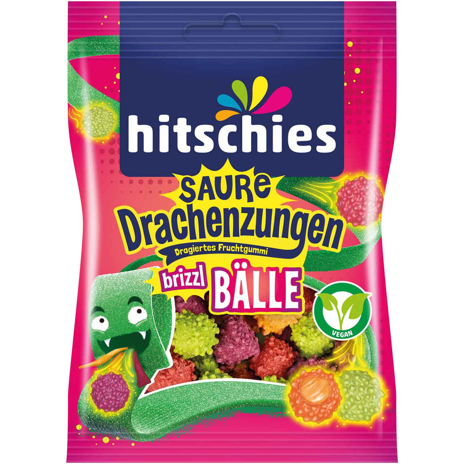 Hitschies saure Drachenzungen Brizzl Bälle 100g