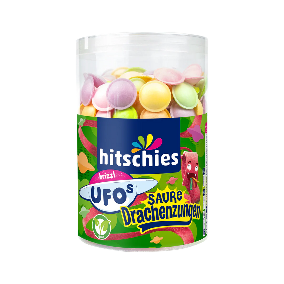 Hitschies brizzle UFO`s Saure Drachenzungen Dose 450g